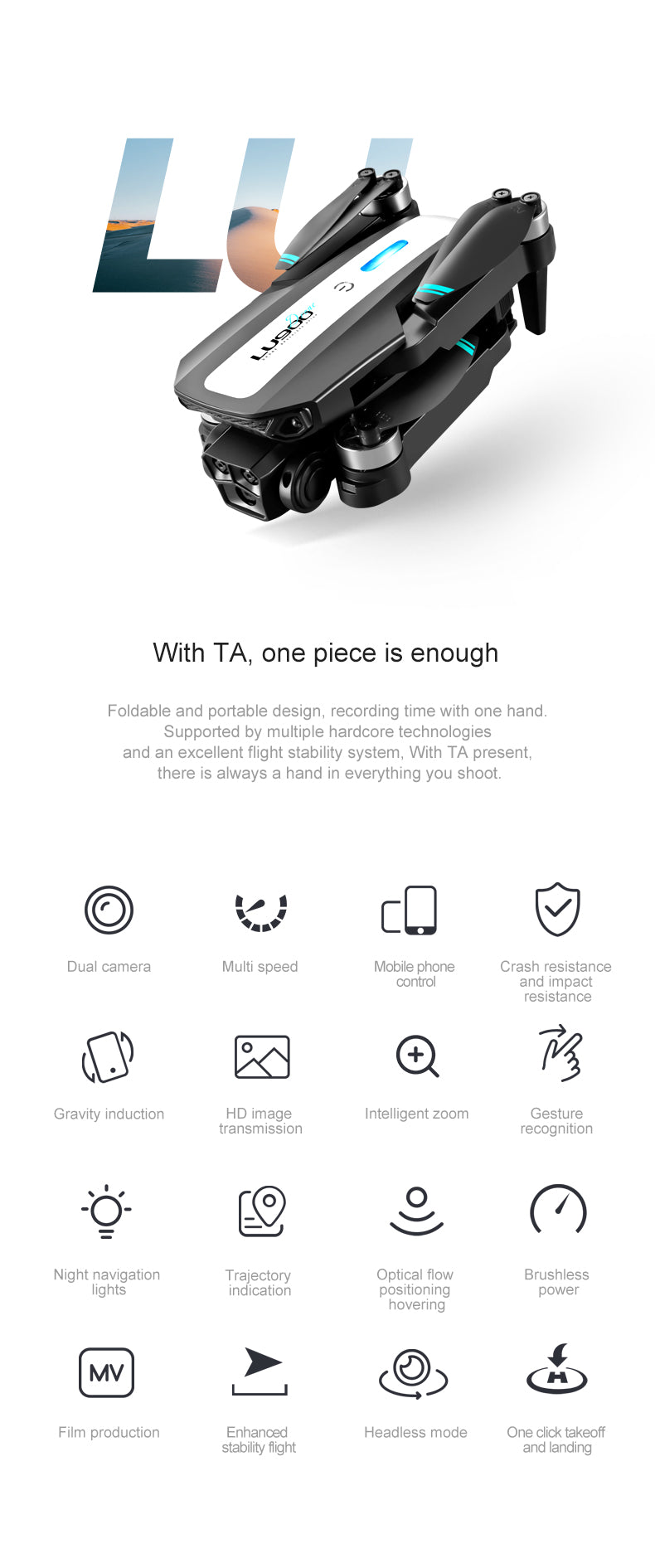 LU900 Brushless Dual HD Camera 5G Drone