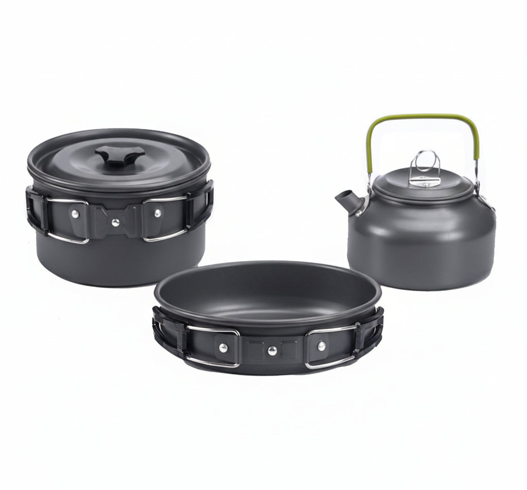 Outdoor 2-3 Person Camping Kettle & Tableware
