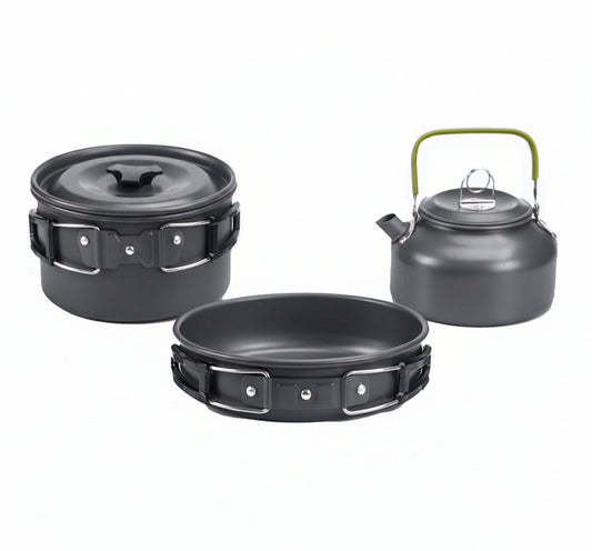 Outdoor 2-3 Person Camping Kettle & Tableware