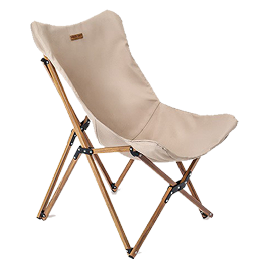 Portable Folding Wooden Grain Aluminum Pipe Camping Chair