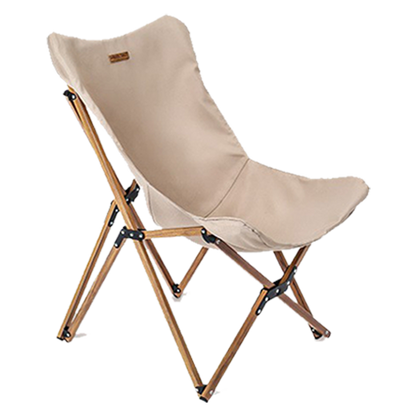 Portable Folding Wooden Grain Aluminum Pipe Camping Chair