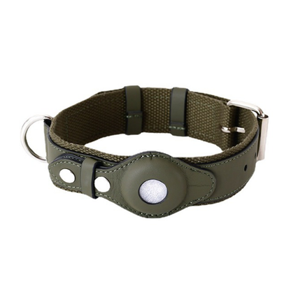 Soft Leather Airtag Dog Collar