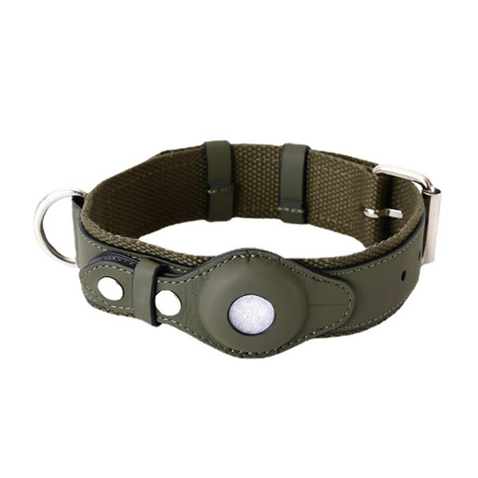 Soft Leather Airtag Dog Collar