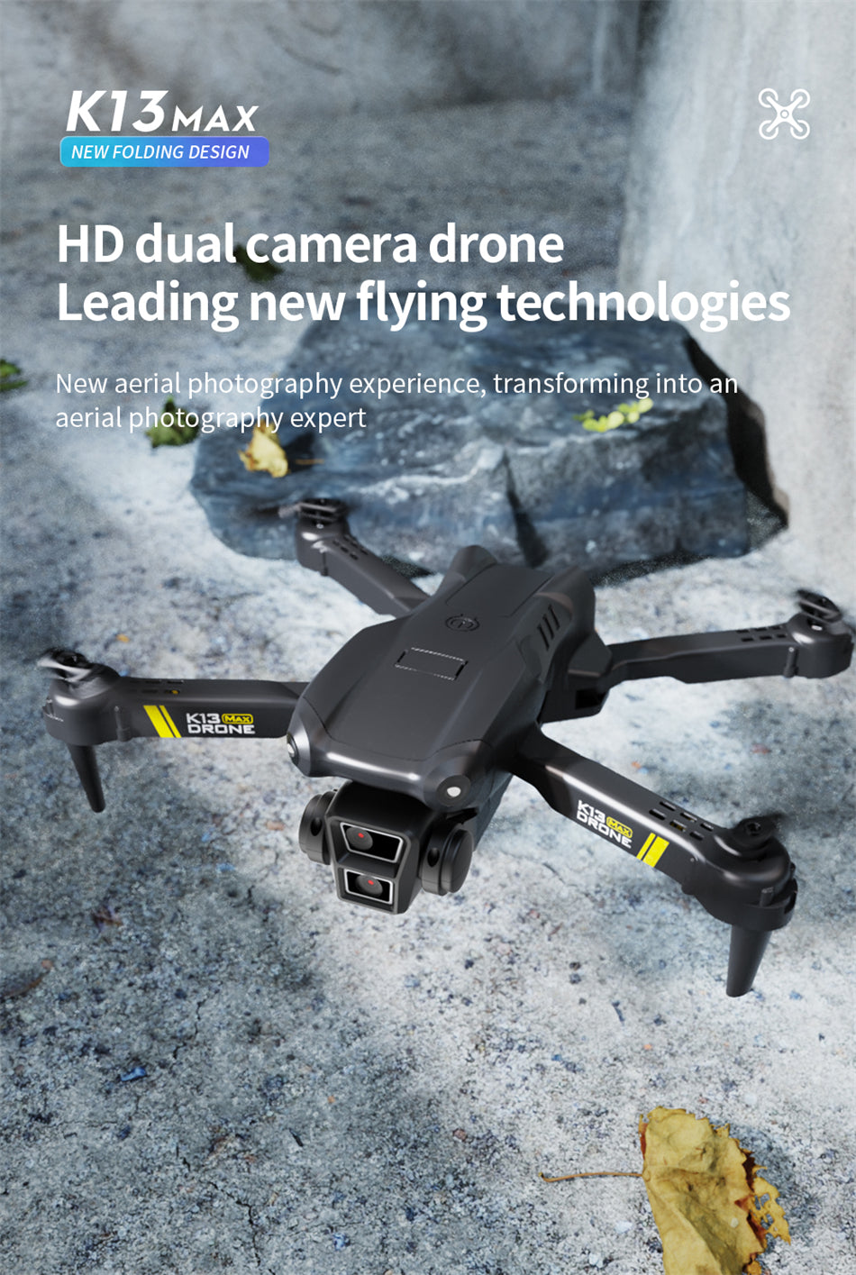 360 Rolling HD Dual Camera Drone by K13 Max