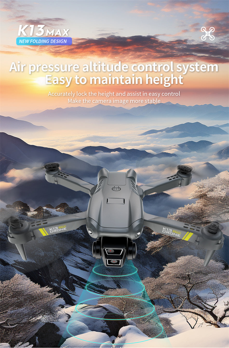 360 Rolling HD Dual Camera Drone by K13 Max